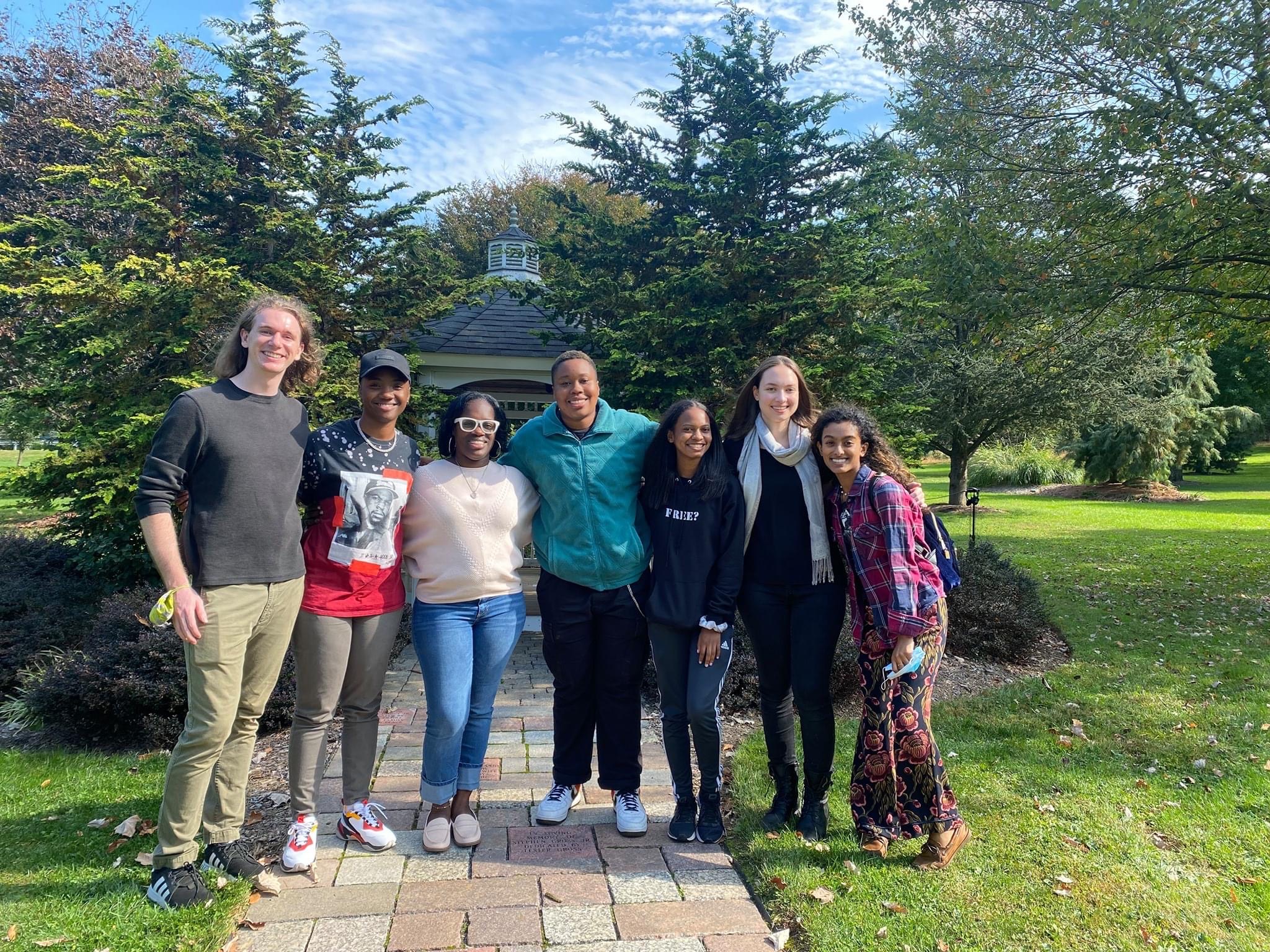 Haley Hnatuk '20, second from right, poses with those she partnered with to create the documentary 